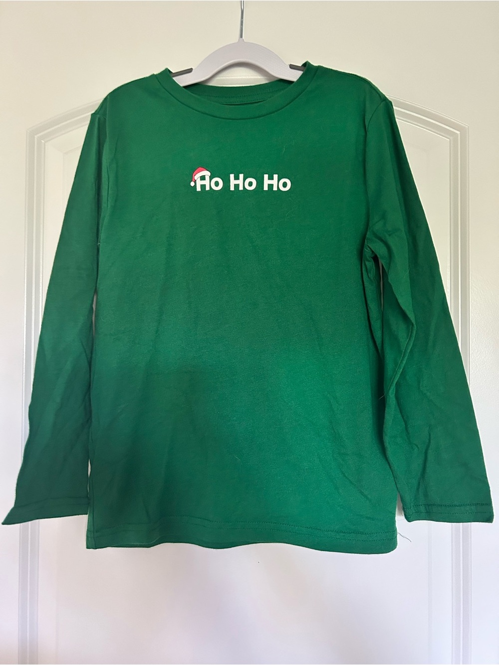 Holiday Time Green Long-Sleeve 'Ho Ho Ho' Kids Shirt